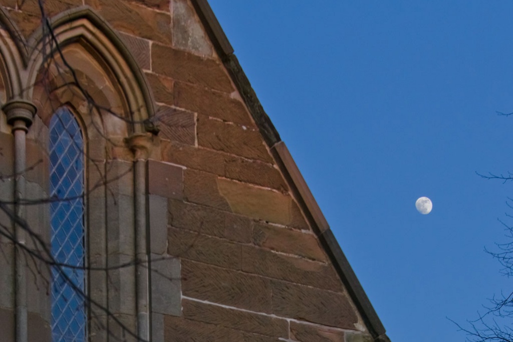 Moon over St Marks Church by harveyzone