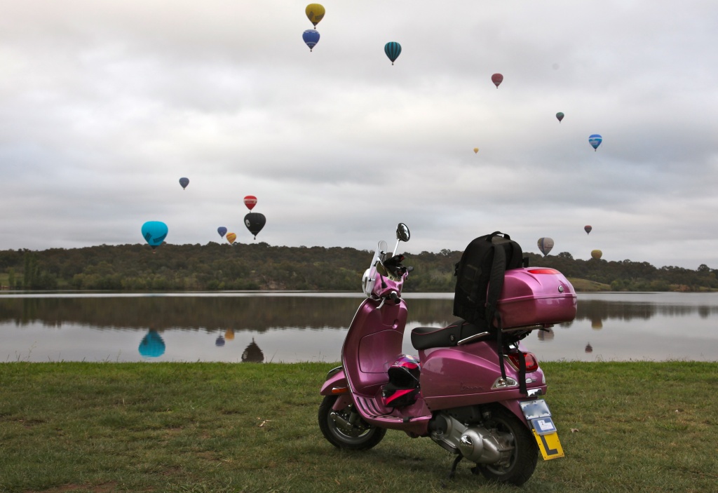 Vespa visits the Canberra Balloon festival by lbmcshutter