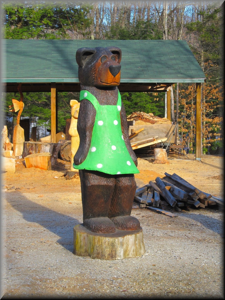 Bear in the Green Polka Dot Dress by paintdipper