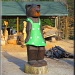Bear in the Green Polka Dot Dress by paintdipper