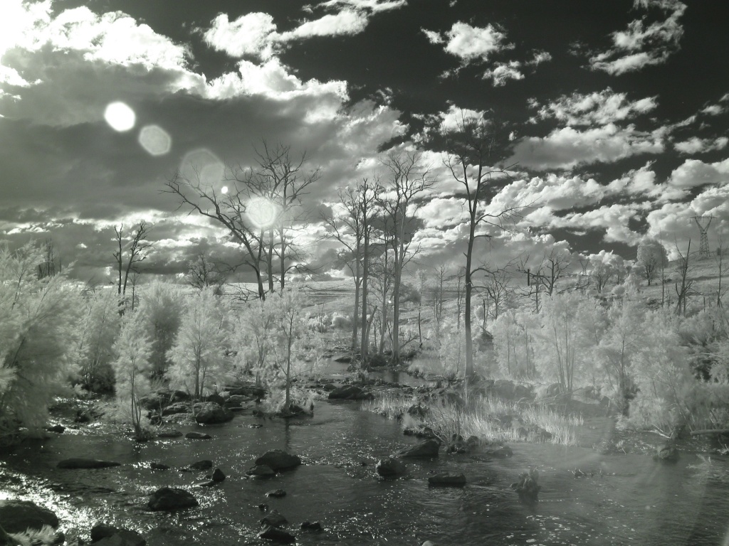 infrared and sunflare on the Molonglo River, Coppins Crossing by lbmcshutter