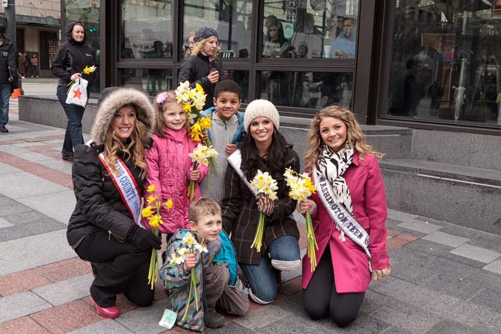 First Day Of Spring And The Market Daffodils Are Being Passed Out Downtown. by seattle