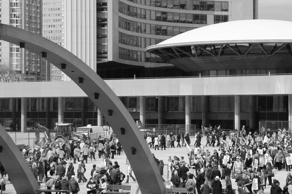 Library workers picketing at Toronto City Hall by northy