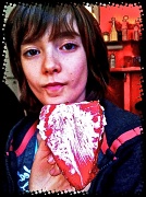 28th Mar 2012 - Alix and the giant strawberry.