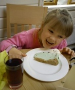 7th Apr 2012 - Honey enjoying her pudding!  