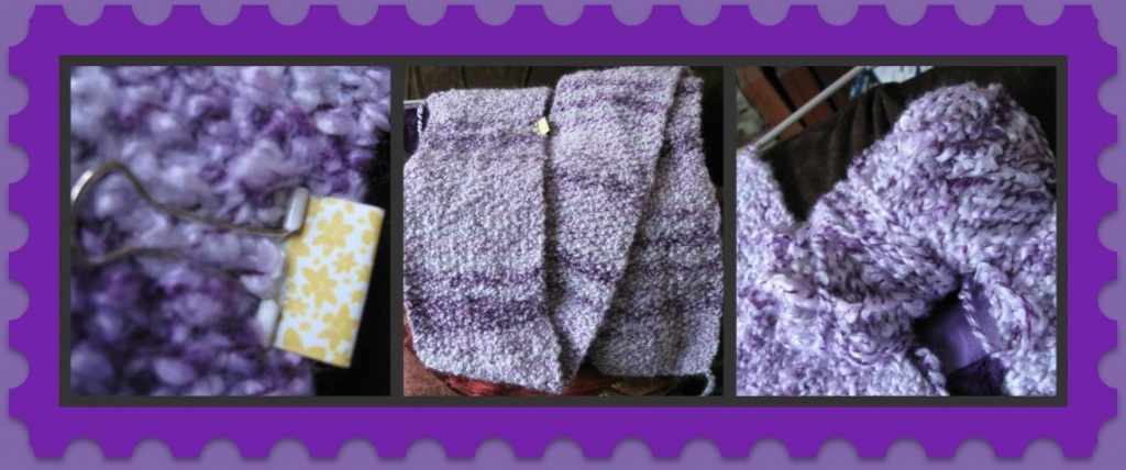 Purple Knitted Scarf - Half Finished. by mozette