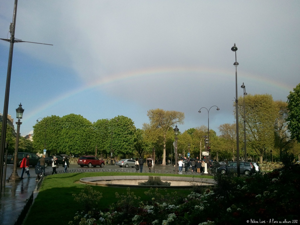 Rainbow over the Champs Elysees by parisouailleurs