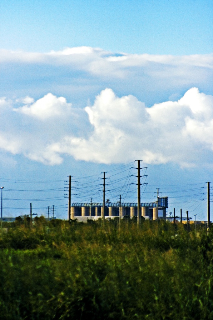 silos and powerlines by corymbia