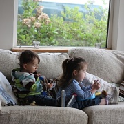 13th Apr 2012 - Playing on the sofa