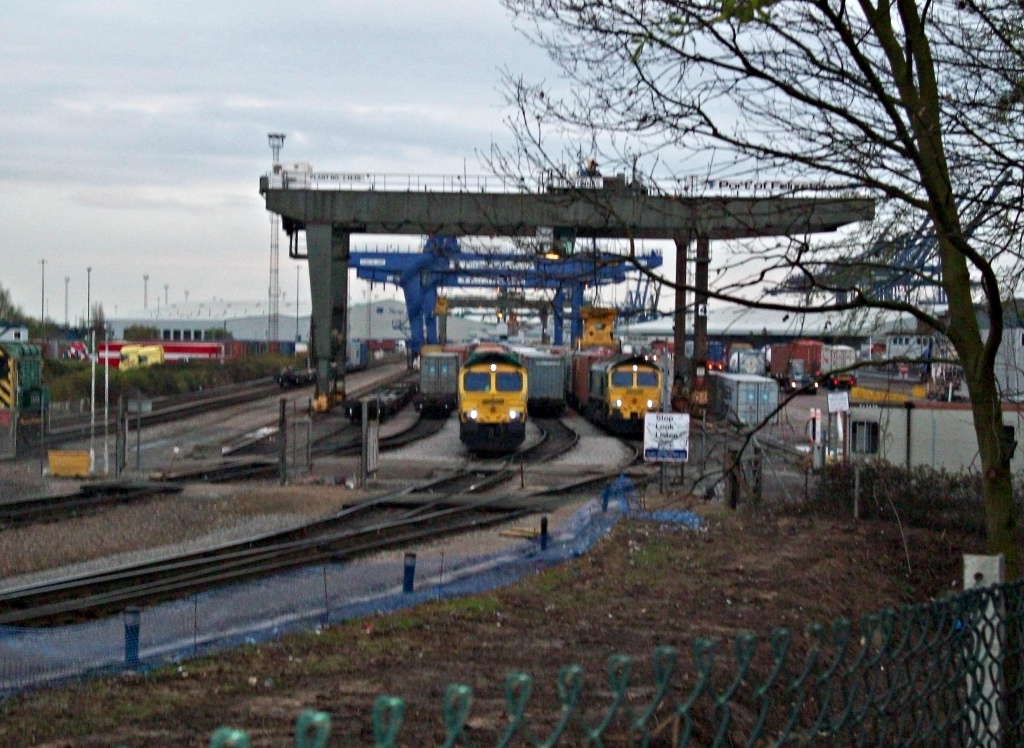 Container trains at the Port of Felixstowe by lellie