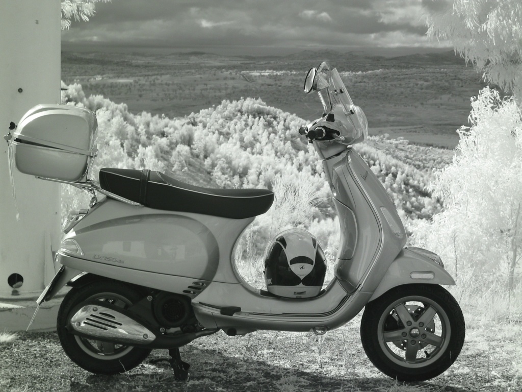The pink Vespa goes infrared by lbmcshutter