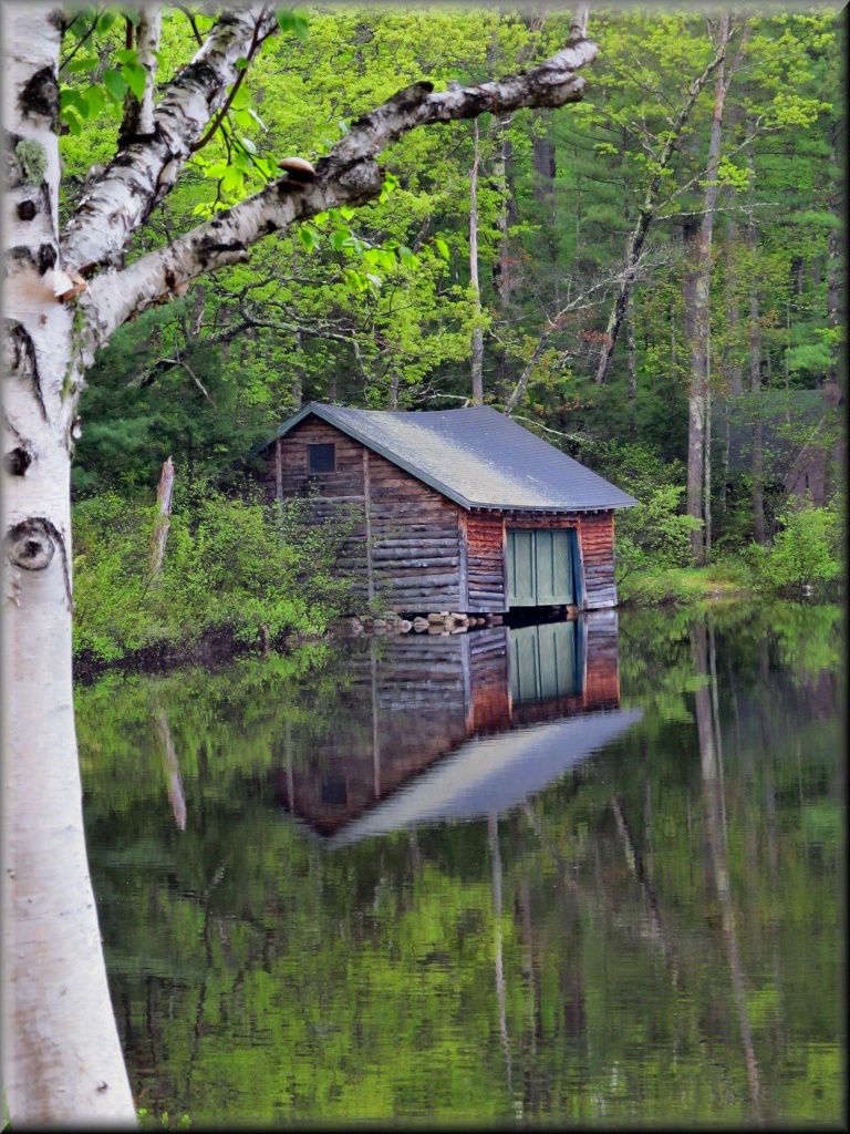 Boathouse In Spring by paintdipper