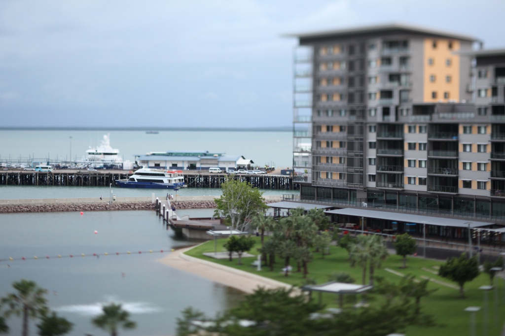 Darwin waterfront precinct - tilt-shift miniature effect by lbmcshutter