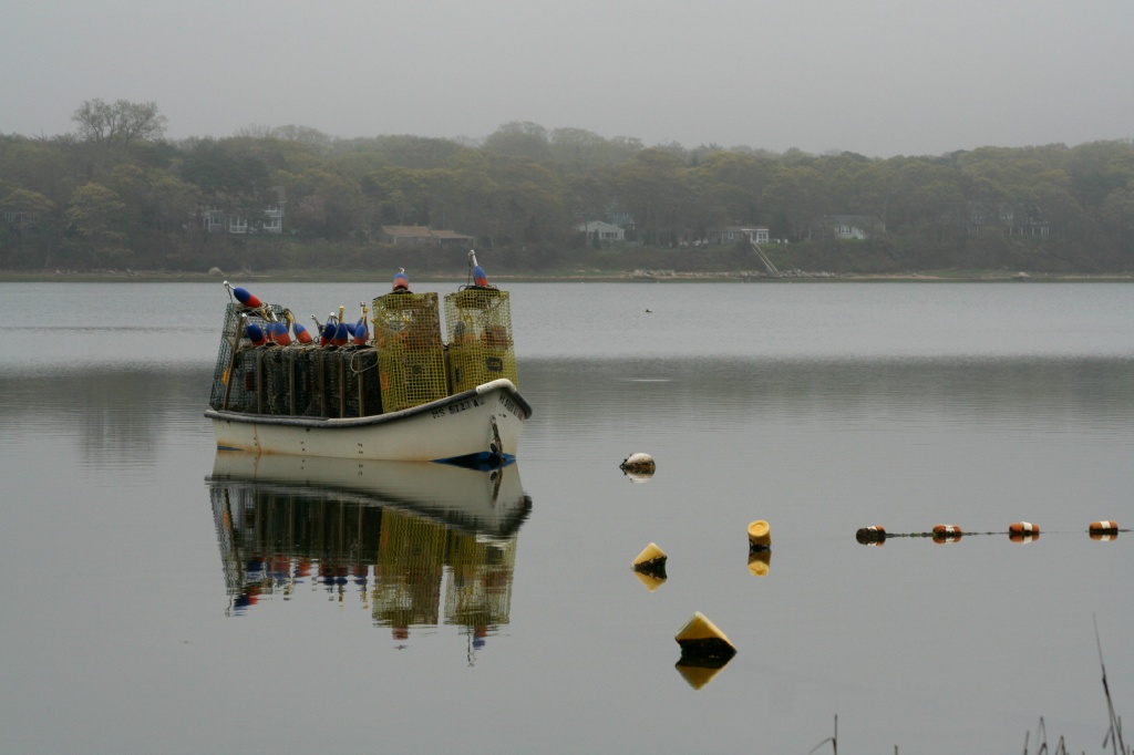 Lobster Boat On a Foggy Day by lauriehiggins