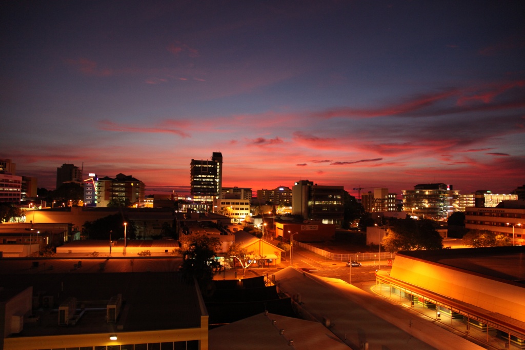 Looking across Darwin city from my hotel pool deck by lbmcshutter