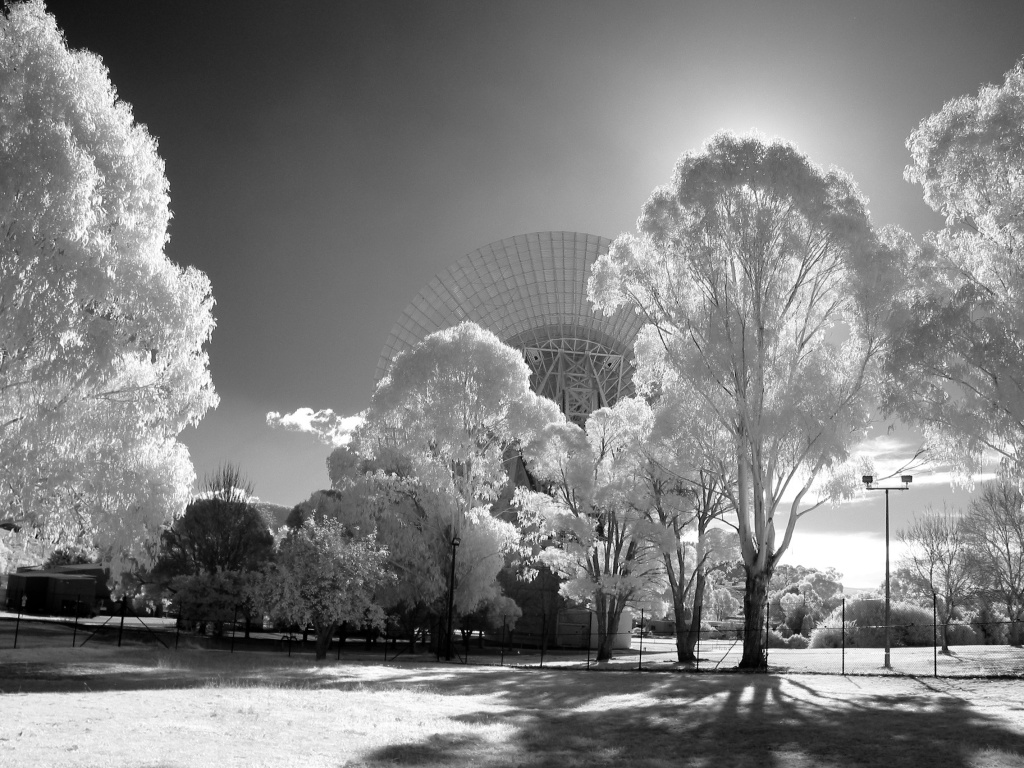 infrared b&w - Tidbinbilla - Canberra Deep Space Communication Complex by lbmcshutter