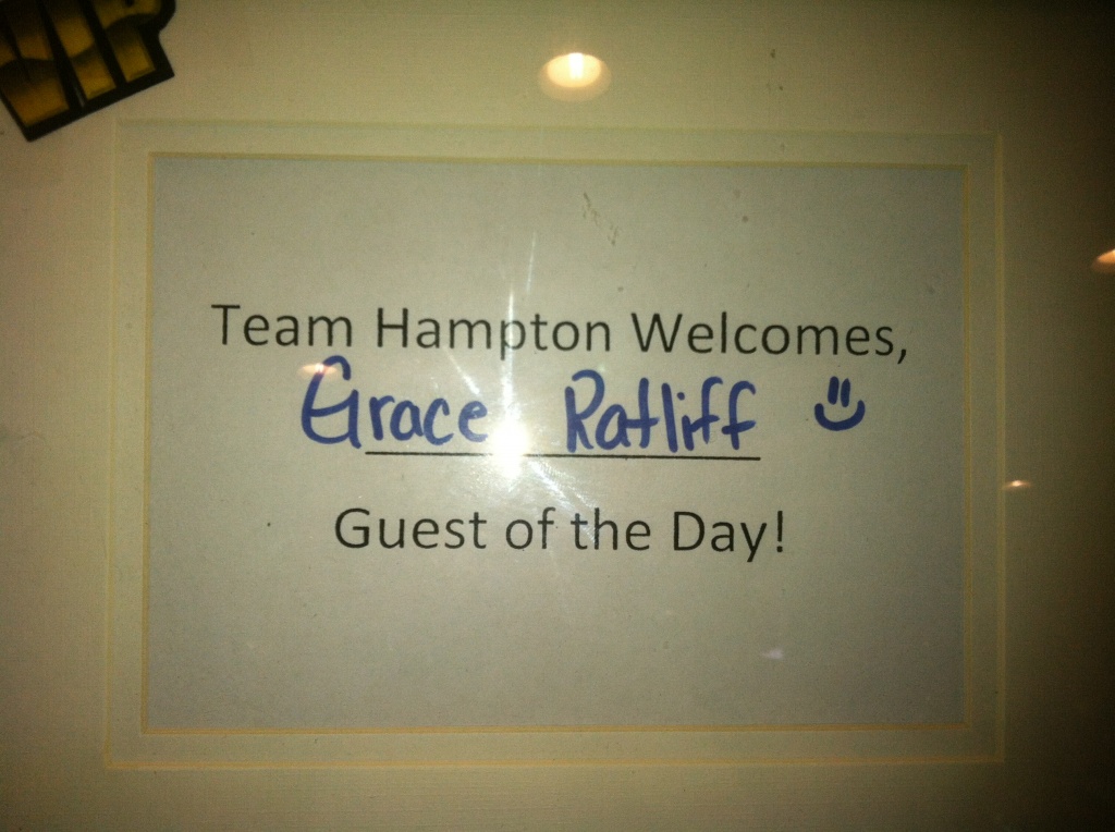 Guest of the day! Hampton Inn, Toledo, OH by graceratliff