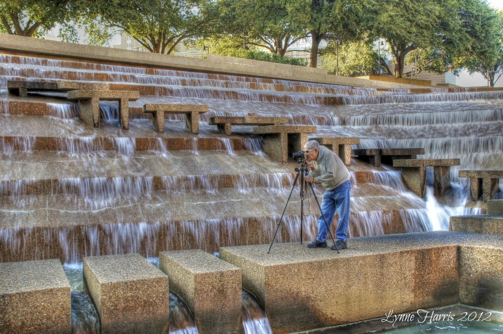 My husband at the Water Gardens by lynne5477