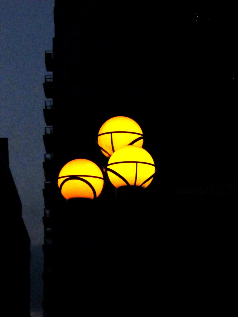 street lamps at dusk by summerfield