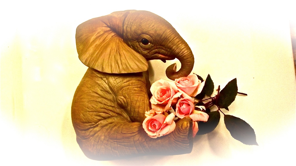 Elephants and roses by maggiemae