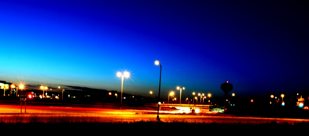 Night-time highway colors -    PLEASE ENLARGE TO VIEW! by myhrhelper