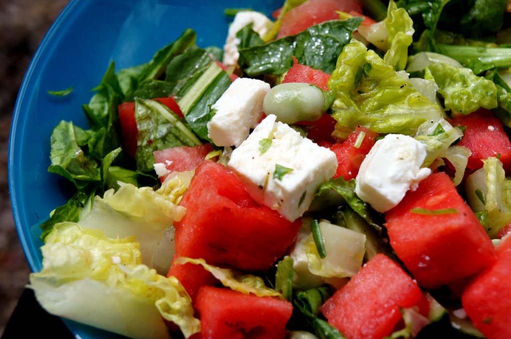 Watermelon, feta and broad bean salad by boxplayer