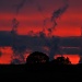 Sunset over Fox Hill, East Leake with steam by seanoneill