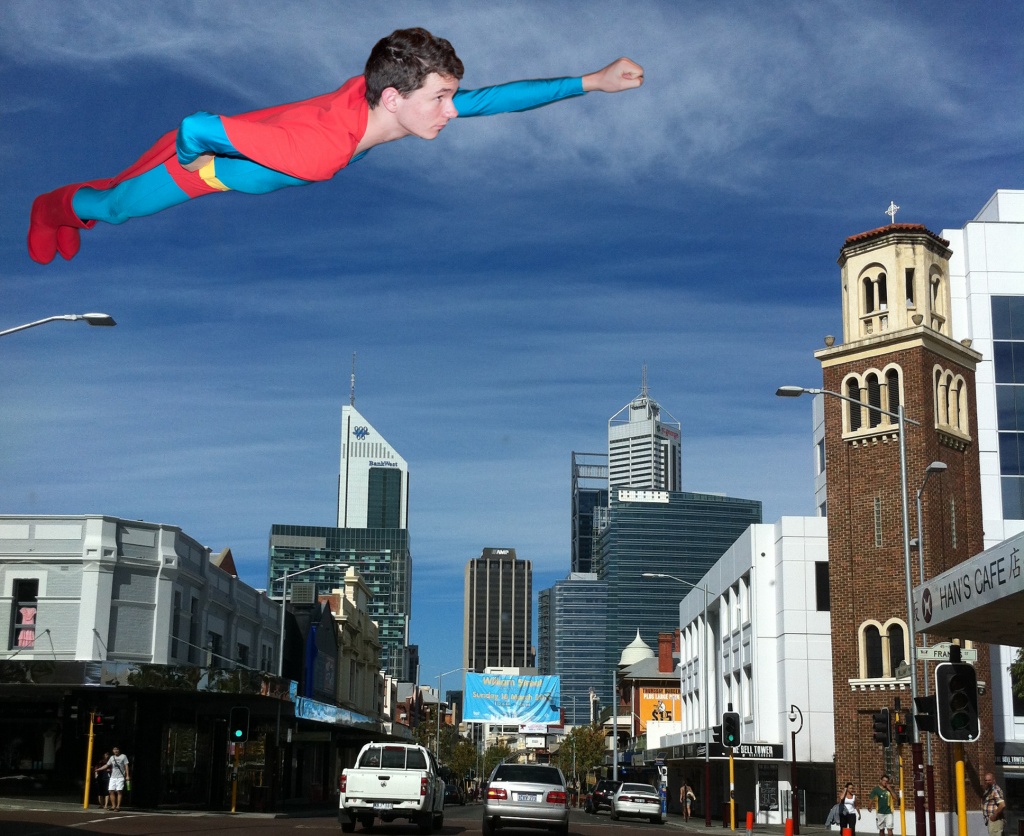 superman in the city by winshez