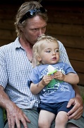 10th Jul 2012 - Frozen yoghurt on Daddys lap
