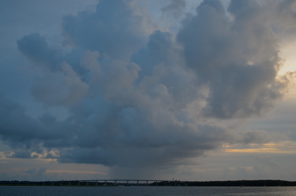 Summer storm in the distance, from The Battery, Charleston, SC by congaree