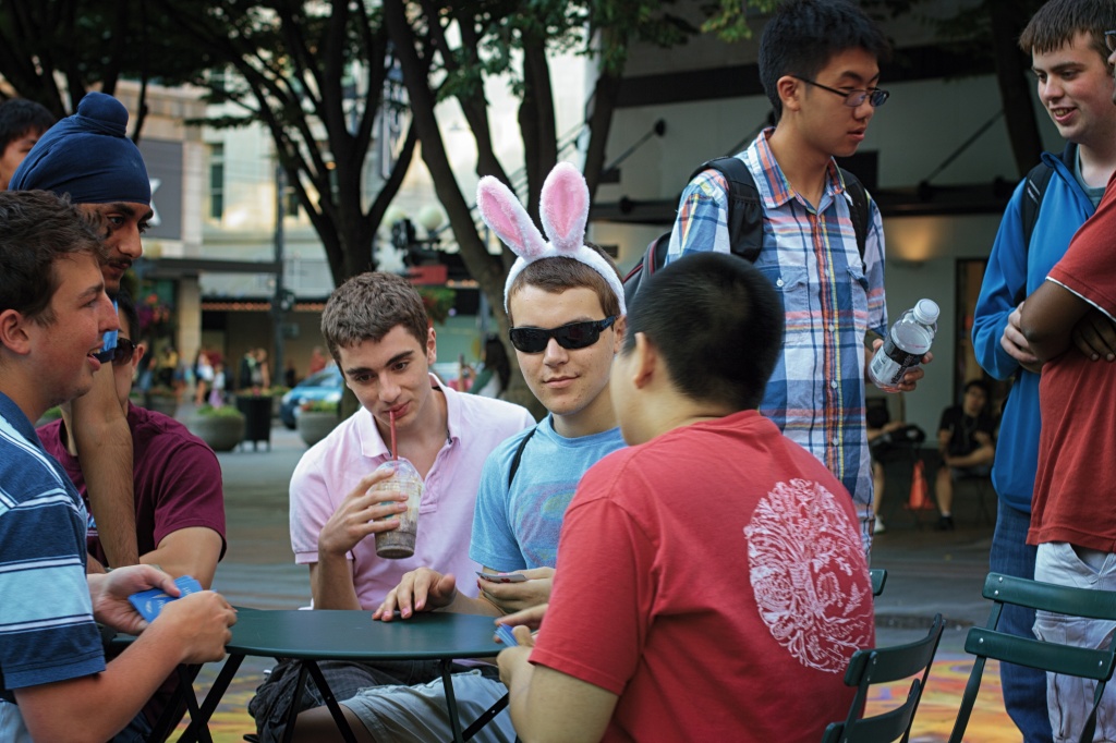 I Think It Was The Math Camp Playing Cards At Westlake Plaza! by seattle