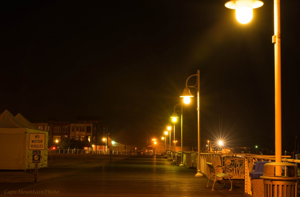 Marina Boardwalk at Night by jgpittenger