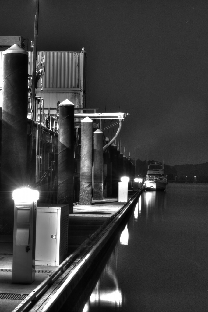 Dock Lights at Night by jgpittenger
