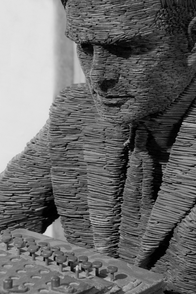 Alan Turing in slate by dulciknit