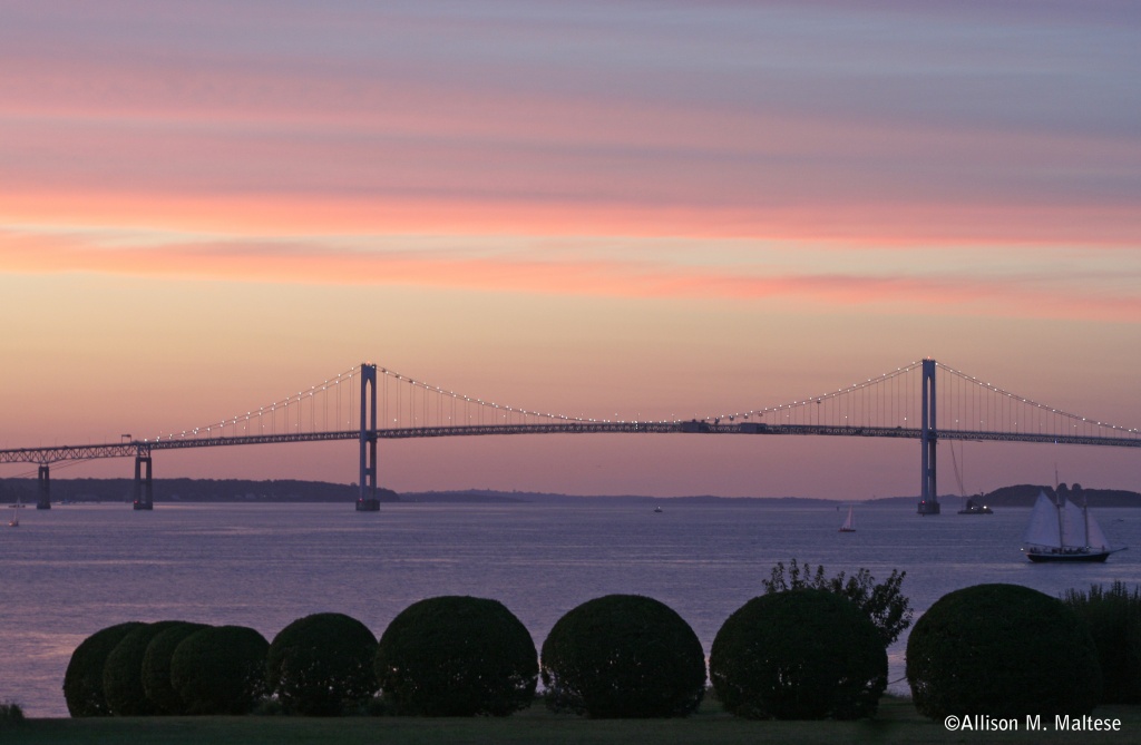 Newport Bridge at Sunset by falcon11