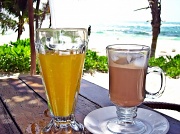 15th Aug 2012 - OJ and Cafe Mocha on the beach