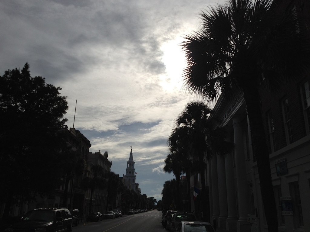 Looking down Broad Street, Charleston, SC, around 5:45 pm, Aug. 19 by congaree