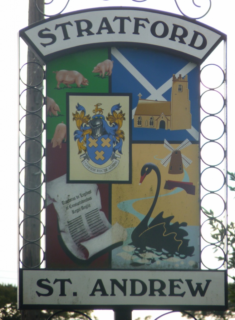 Stratford St Andrew village sign by lellie
