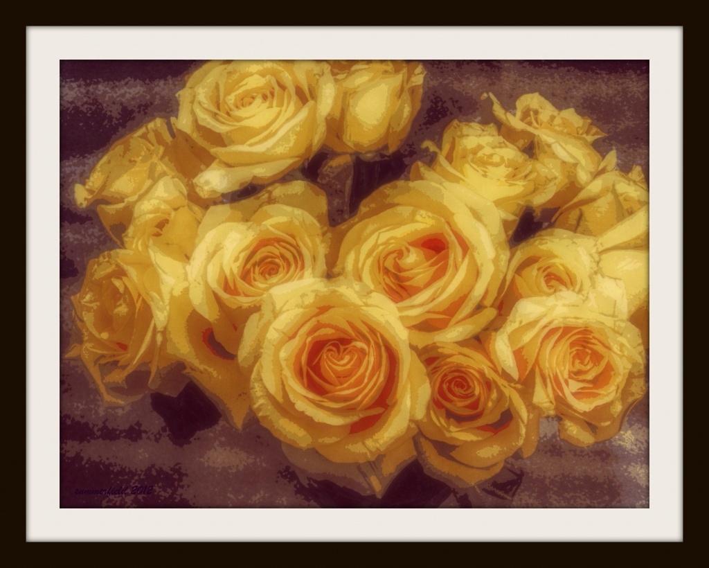 armful of roses (in the style of pierre-auguste renoir) by summerfield
