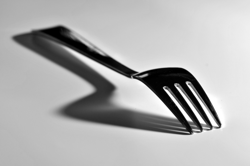 Fork with distorted shadow by seanoneill