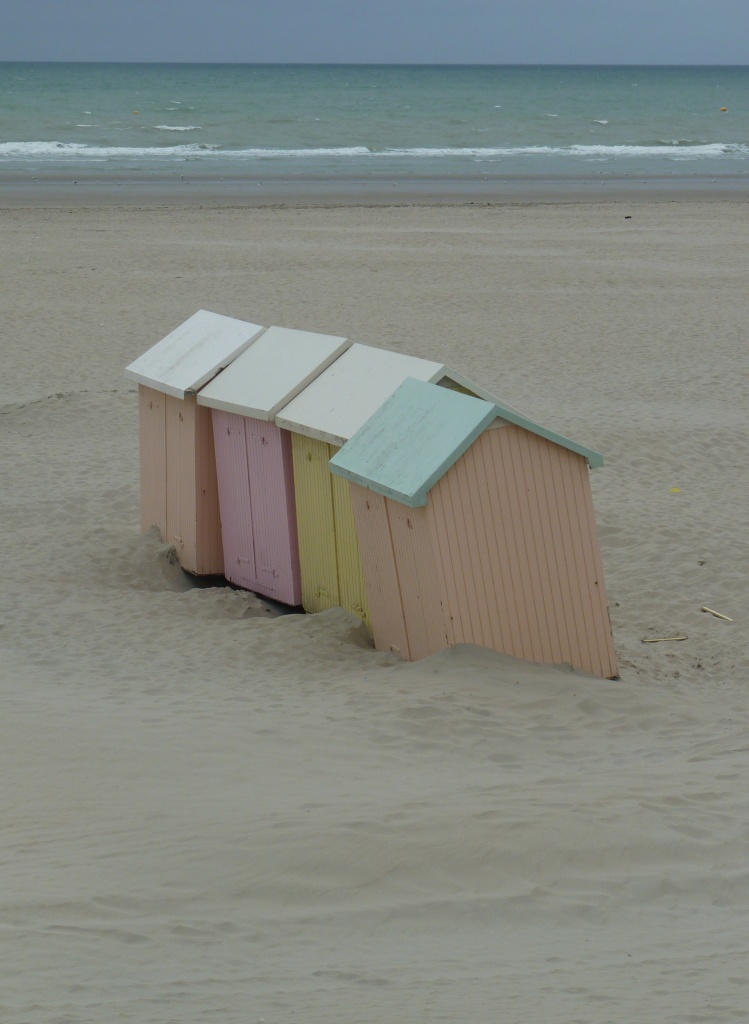 Wonky Beach Huts by lellie
