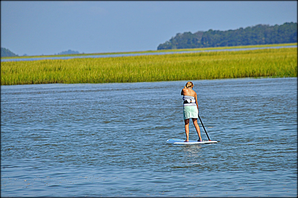 Paddle Boarding in the Marsh by peggysirk