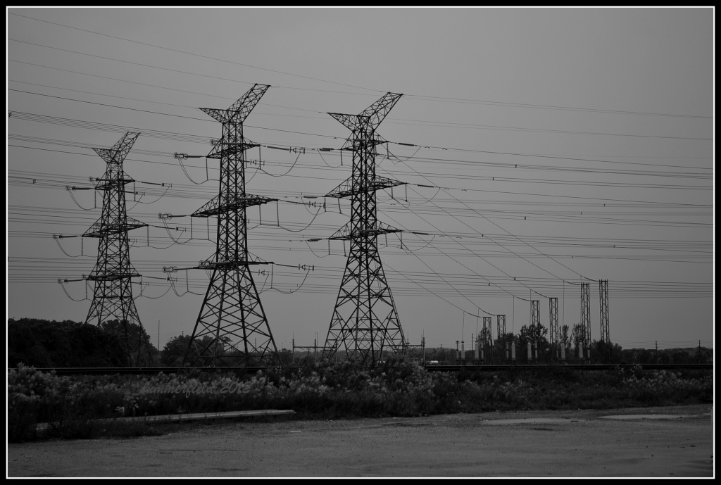 power lines - inspired by margaret bourke-white's "oil rigs" by summerfield