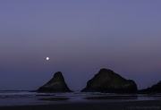 30th Sep 2012 - Moonset at Dawn at Heceta Head
