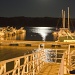 Moon over the docks at Hoover Dam by ggshearron