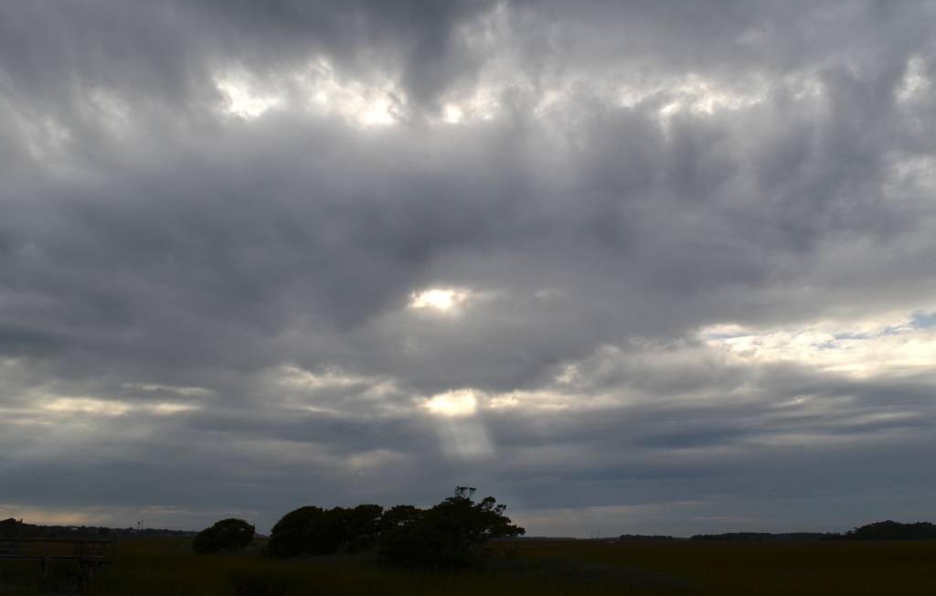 Late afternoon skies over the marsh, Folly Island, SC by congaree