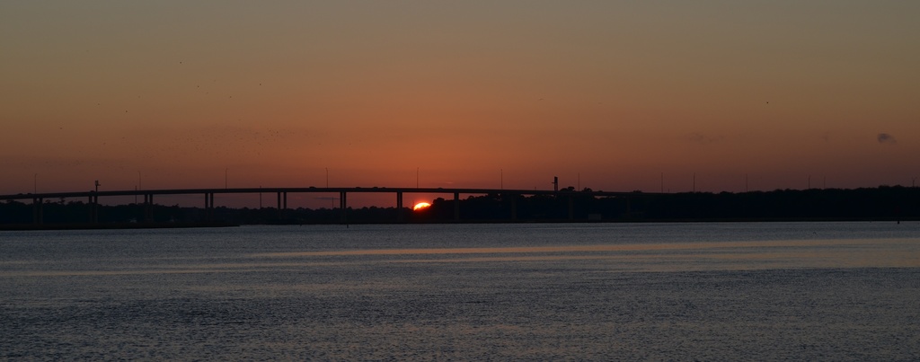 Sunset over the Ashley River at Charleston Harbor, Charleston, SC by congaree