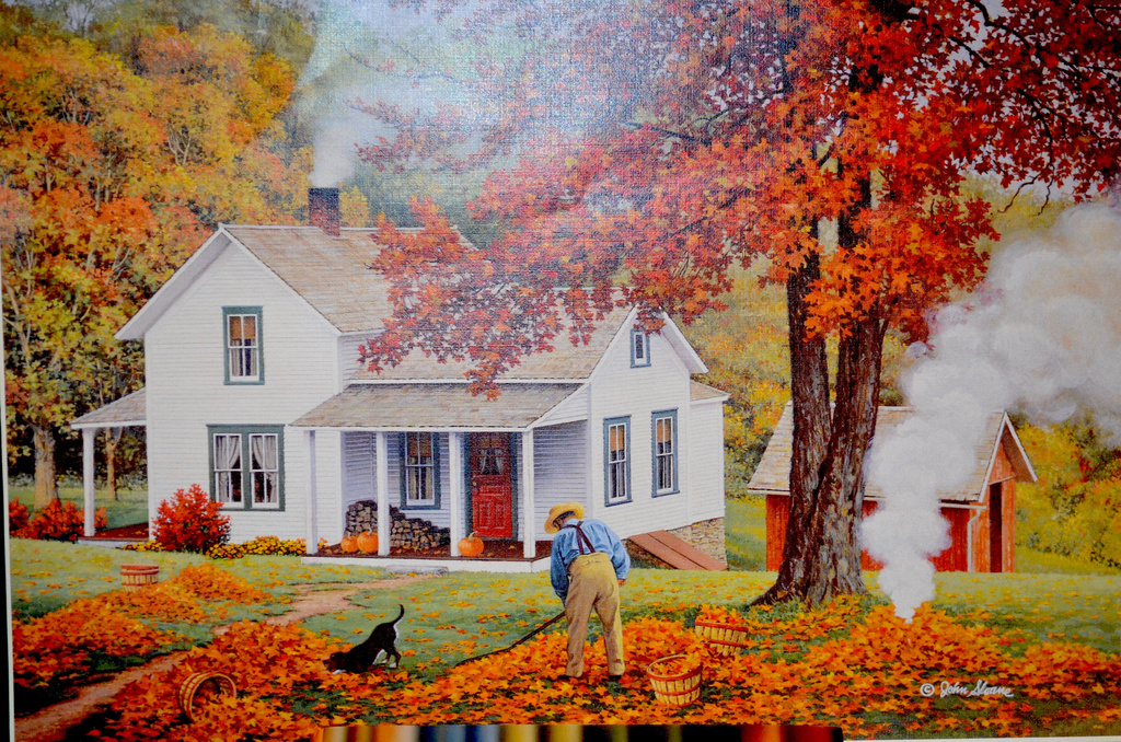 I love wall calendars and save certain scenes that I really like.  This is by one of my favorite artists, John Sloan.  I like to picture myself in this beautifully idealized country setting.  To me, THIS is Autumn. by congaree