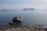 26th Oct 2012 - One big rock.  One bigger ship.
