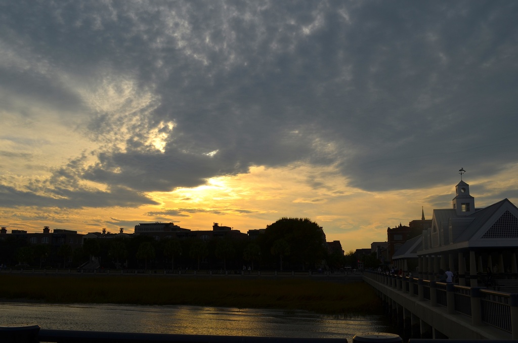 Charleston from the pier at Waterfront Park, at sunset. Nov. 4, 2012 by congaree